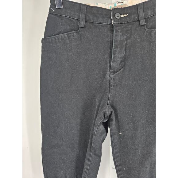 Lee Women's Black Pockets Mid Rise Casual Button Cotton Jeans Capris Size 6M - Picture 2 of 4